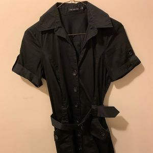 Black button down dress